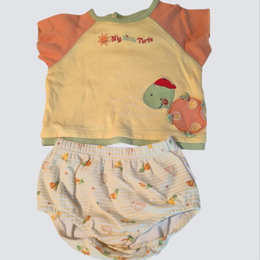 Y2k Vitamin‎ Baby Cotton Embroidered Turtle Outfit Infant